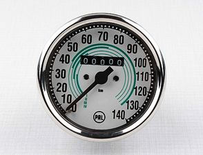 Speedometer 140 km/h - PAL, green (Jawa 350 Kyvacka) / 