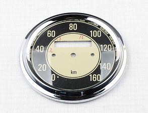 Glass of speedometer 160 km/h with frame (Jawa 500 ohc) / 