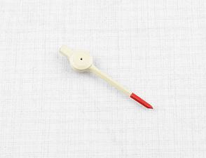 Needle of speedometer - white / red (Jawa CZ 125 175 250 350) / 