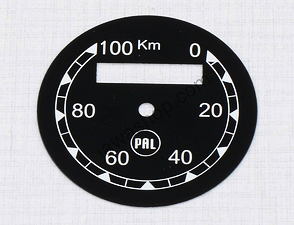 Speedometer plate 100kmh - black PAL (CZ 125 150 B C T) / 