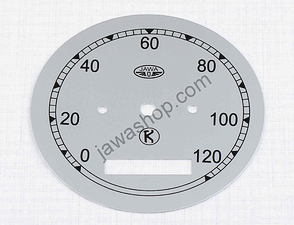 Speedometer plate 120 kmh - silver K (Jawa Perak FJ) / 