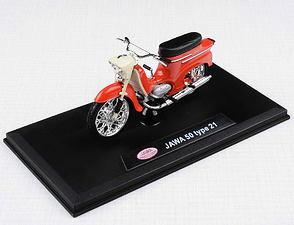 1:18 scale model Jawa 50 Pionyr type 21 - LIGHT RED / 