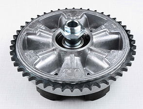 Rear chain wheel - 46t, complete (Jawa 250, 350 Panelka) / 
