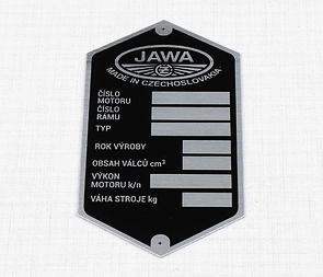 Type plate - printed (Jawa-CZ Kyvacka) / 