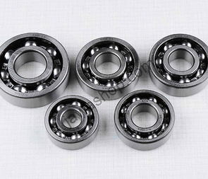Ball bearing of engine set - 5pcs (CZ 502,505) / 