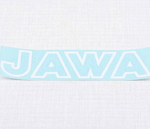 Sticker Jawa 117x29mm - white contour (Jawa) / 