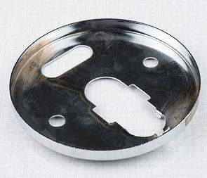 Bottom of speedo / tachometer cover - chrome (Jawa 350 634 638 639) / 