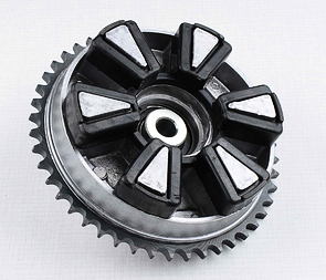 Rear chain wheel - 46t, complete (Jawa 250 350 Panelka) / 