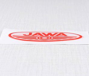 Sticker logo Jawa 70x35mm - white / red (3D) (Jawa) / 