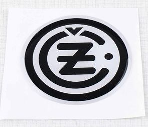 Sticker "CZ" 50mm - white / black (3D) (CZ 125 175 250 350) / 