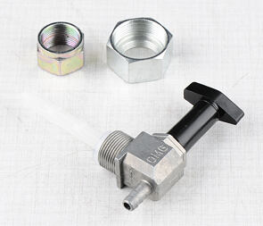 Fuel tap - sideways outlet - black (Jawa 50 Simson) /  Fuel tap - sideways outlet - black (Jawa 50 Simson) /