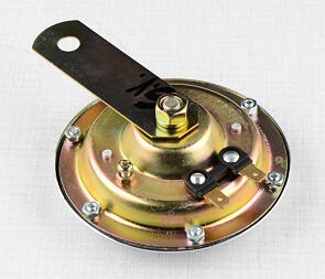 Electric horn 6V d100mm - black (Jawa 634) / 