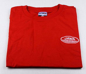T-shirt red, white JAWA logo (L Size) / 