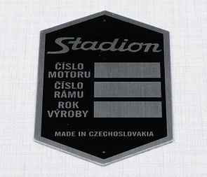 Type plate - printed, black (Stadion) / 