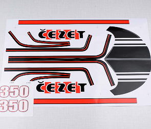 Sticker set Cezet 350 - black / red (CZ 472) / 