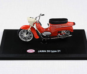 1:18 scale model Jawa 50 Pionyr type 21 - LIGHT RED / 