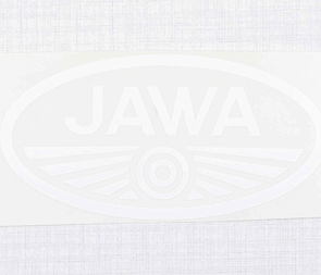 Sticker logo Jawa 100x50mm - white (Jawa) / 