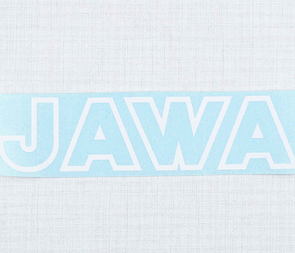 Sticker Jawa 117x29mm - white contour (Jawa) / 