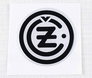 Sticker "CZ" 50mm - white / black (3D) (CZ 125 175 250 350) / 