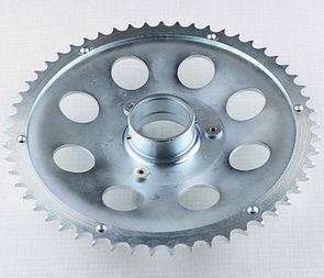 Rear chain wheel, one ball bearing - 55t (Jawa 50 Pionyr) / 