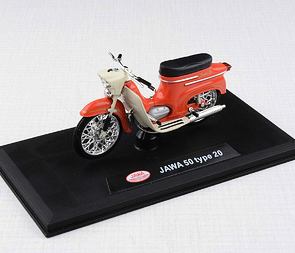 1:18 scale model Jawa 50 Pionyr type 20 - LIGHT RED / 