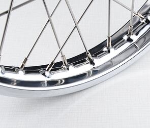 Wheel 16" x 1.60 complete - stainless spokes (Jawa 50 Pionyr) / 