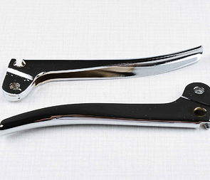 Brake and clutch lever set - chrome (Jawa 250 350 Perak, CZ 125 150 C) / 