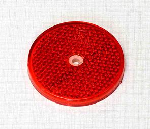 Circle reflector 62mm with hole - red (Jawa CZ 125 175 250 350) / 