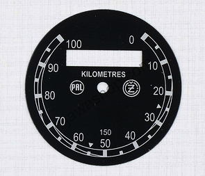 Speedometer plate 100kmh - black PAL-CZ (CZ 150 B,C,T) / 