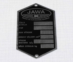 Type plate - etched (Jawa 50 Pionyr) / 