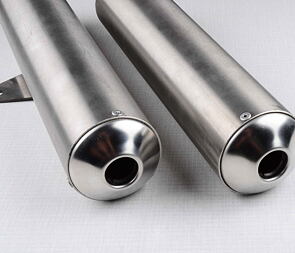 End part of double chamber exhaust silencer L+R set (Jawa 350 640) / End part of double chamber exhaust silencer L+R set (Jawa 350 640) /