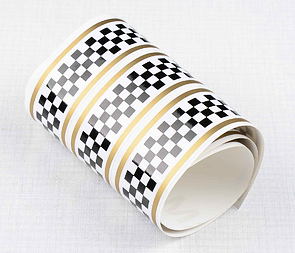 Checkered sticker 3cm x 100cm - WBG (CZ 125 175 250 350) / 