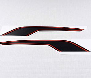 Fuel tank sticker set - silver / red / black (CZ 350 472) / 