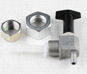Fuel tap - sideways outlet - black (Jawa 50 Simson) /  Fuel tap - sideways outlet - black (Jawa 50 Simson) /