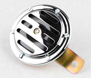 Electric horn 6V d100mm - black (Jawa 634) / 