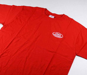 T-shirt red, white JAWA logo / 