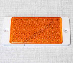 Square reflector 113x56mm with holes - yellow (Jawa CZ 125 175 250 350) / 