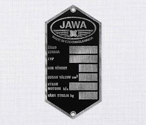 Type plate - etched (Jawa 50 Pionyr) / 