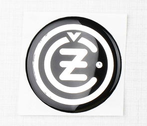 Sticker "CZ" 47mm - black / silver (3D) (CZ 125 175 250 350) / 