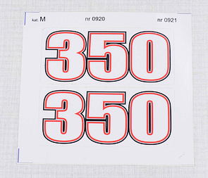 Sticker set Cezet 350 - black / red (CZ 472) / 
