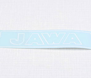Sticker Jawa 140x35mm - white contour (Jawa) / 