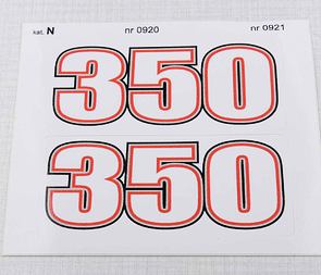 Sticker set Cezet 350 - black / golden (CZ 472) / 