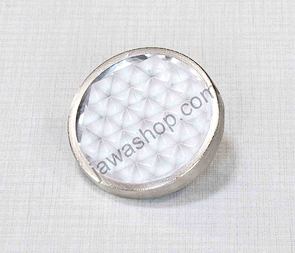 Reflector in tin 51mm with bolt - white (Jawa CZ 125 175 250 350) / 