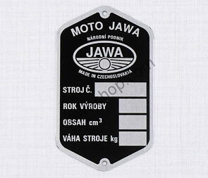 Type plate - etched (Jawa 250 350 Perak) / 