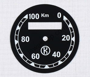 Speedometer plate 100kmh - black K (CZ 125 150 B C T) / 