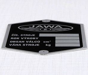 Type plate, logo CZ - printed (Jawa 250 350 Perak) / 