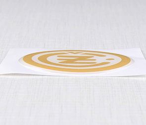 Sticker "CZ" 50mm - white / golden (3D) (CZ 125 175 250 350) / 