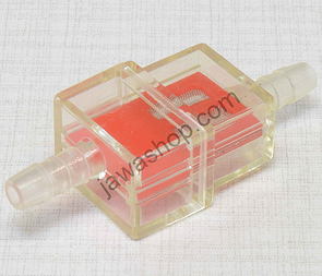 Fuel filter square 5/6mm - red (Jawa CZ 125 175 250 350) / 