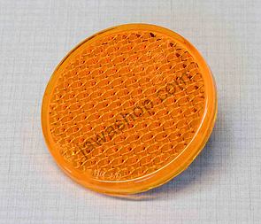 Circle reflector 62mm with bolt - yellow (Jawa CZ 125 175 250 350) / Circle reflector 62mm with bolt - yellow (Jawa CZ 125 175 250 350) /