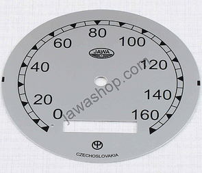 Speedometer plate 160kmh - silver Jawa-CZ (Jawa 500 ohc) / 